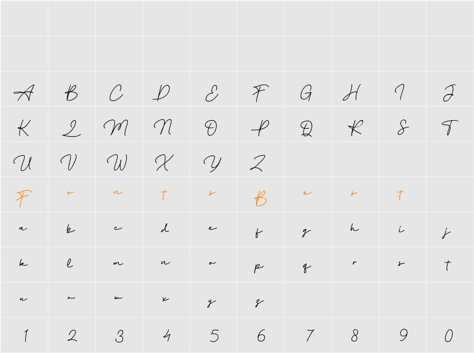 Amilly Signature Character Map