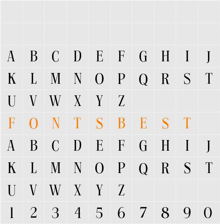Roman Pride Serif Demo Character Map