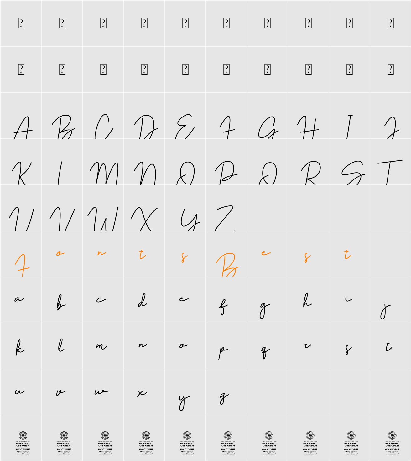 Amadgone Character Map