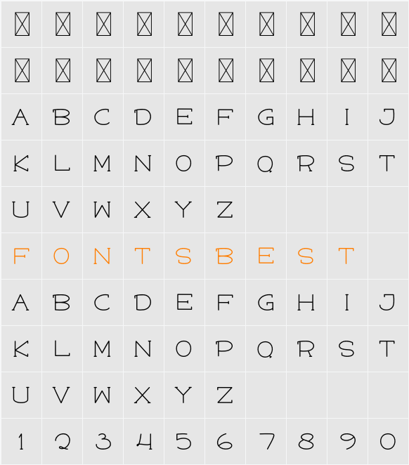 Miniline Character Map
