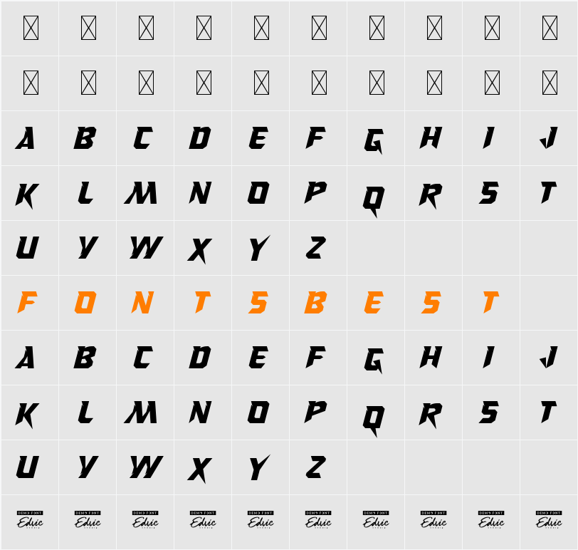 CuriousTrackDemo Character Map