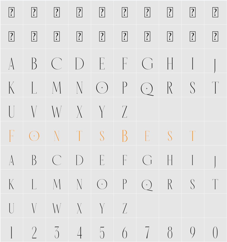 Horence Character Map
