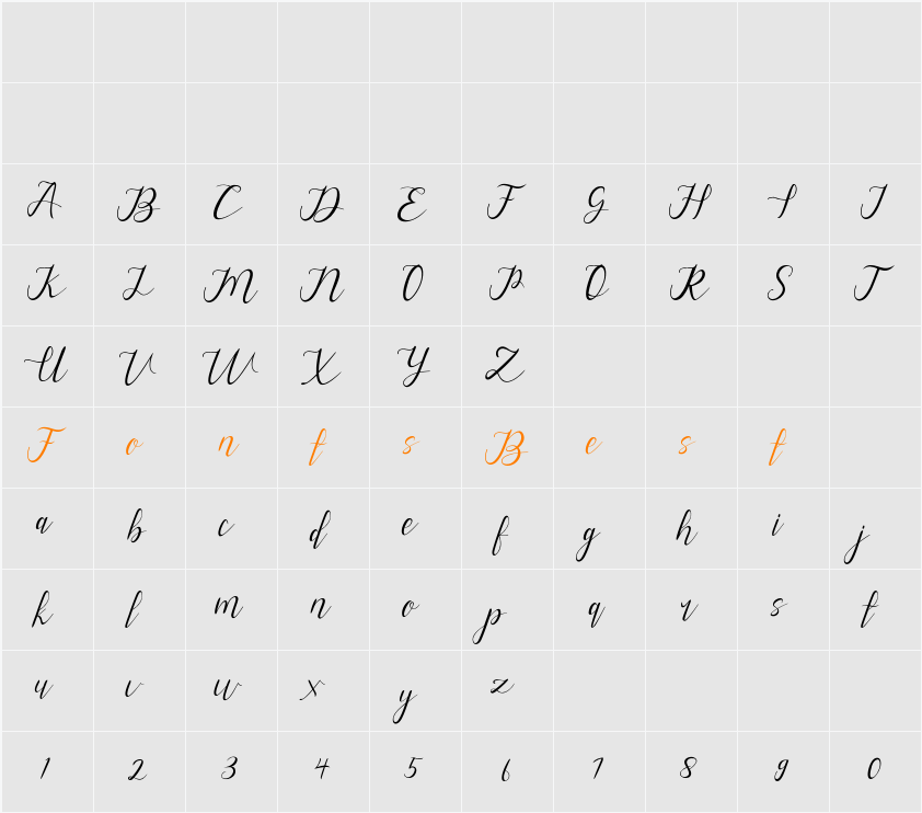 alysa scrip Character Map