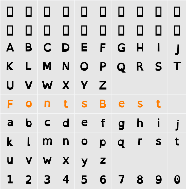 OpenDyslexic Character Map