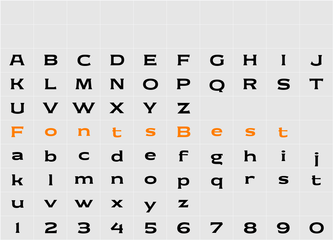 Demo Moltern Blanc Character Map
