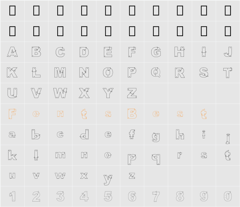 anillos Character Map