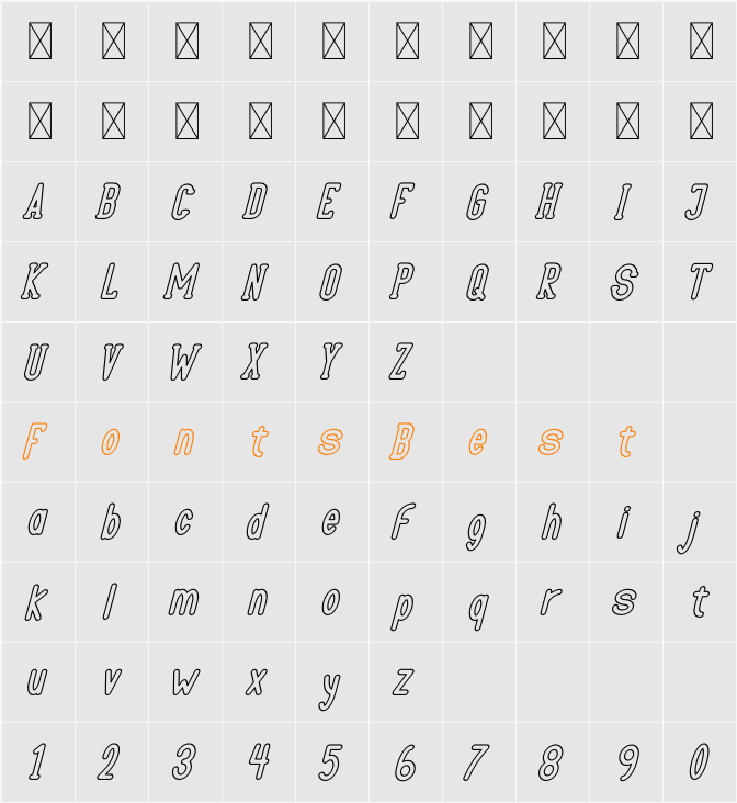 LOVI-Outline Character Map