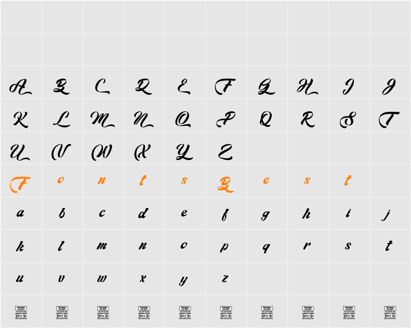 Bella Stella - Personal Use Character Map