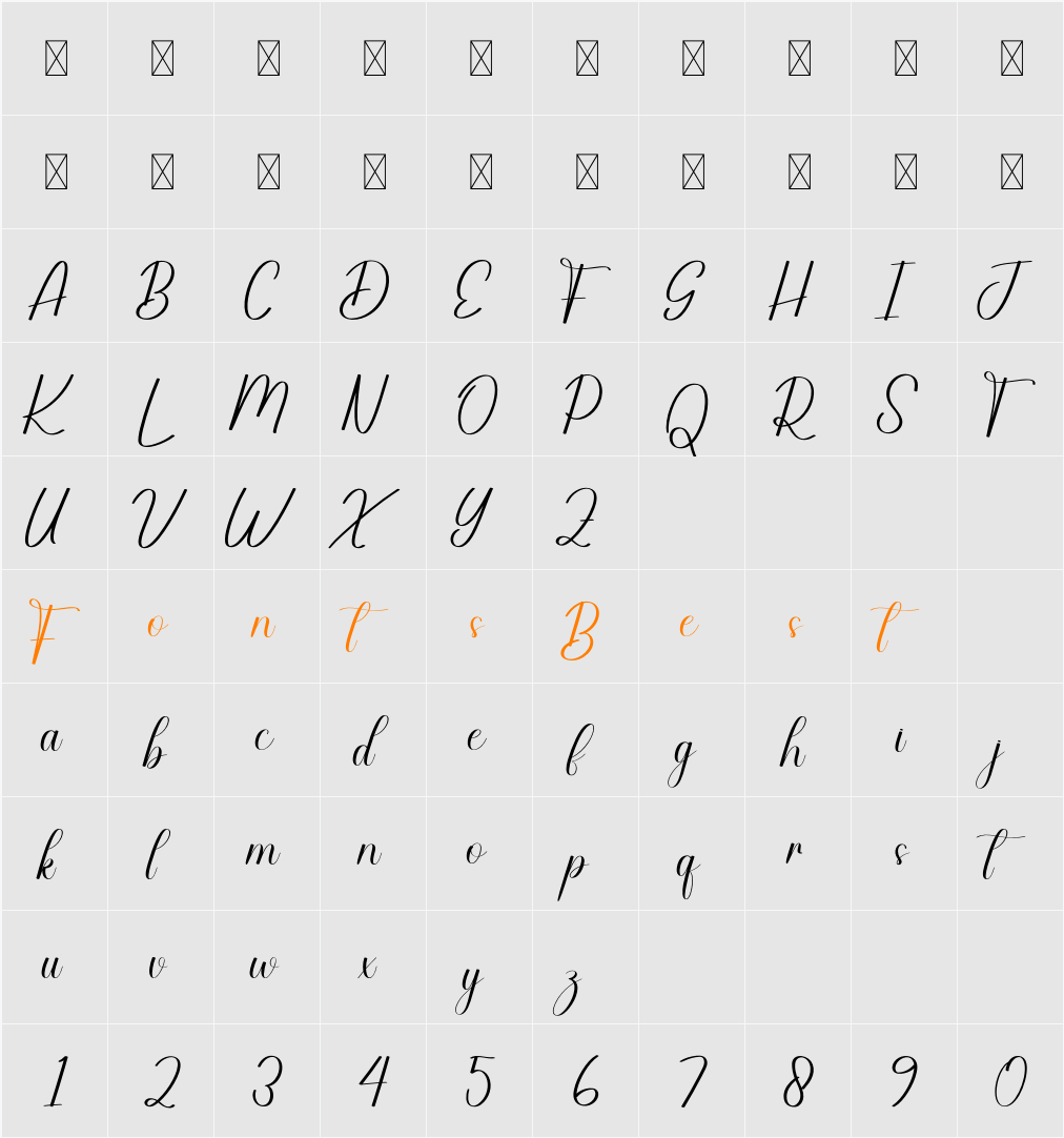 Badgers Character Map