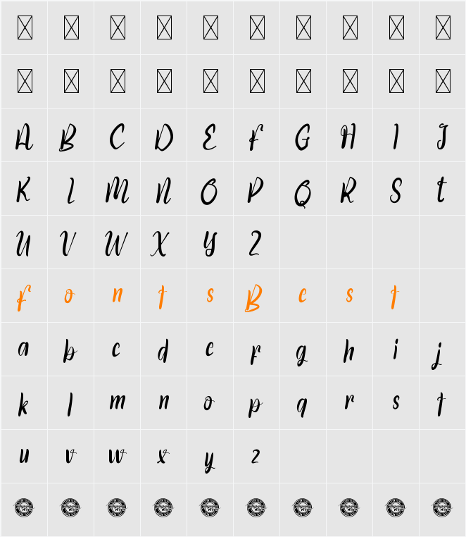 AprilDumpDemo Character Map