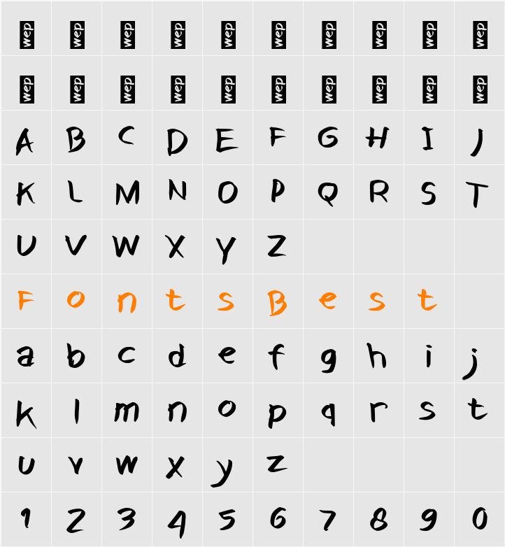 n Neguh Character Map