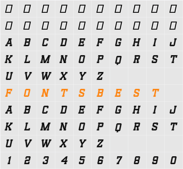 Reach Fill & Outline Character Map