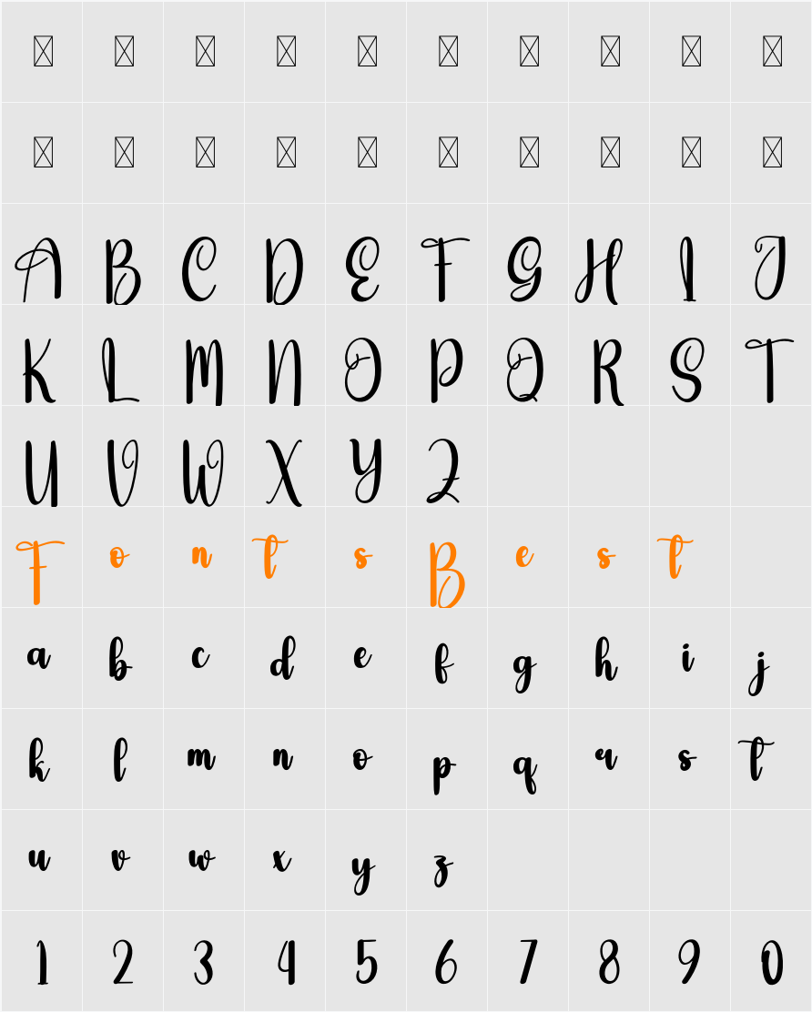 Bigkite Character Map