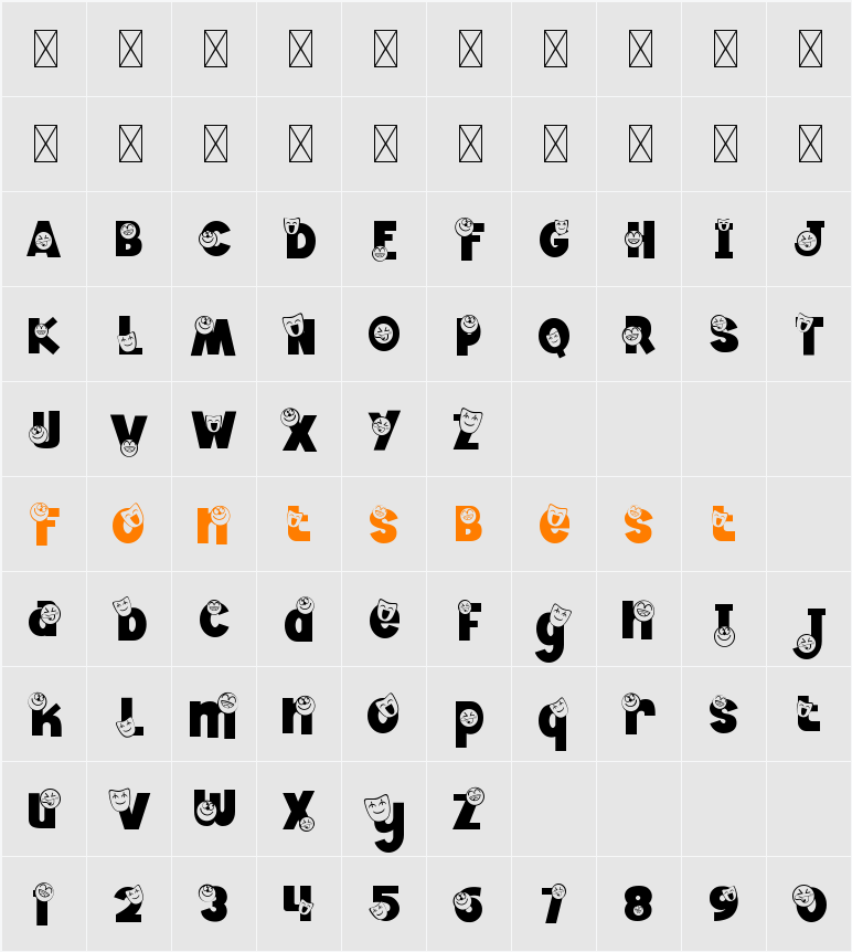 Jester Jumble Mask Character Map