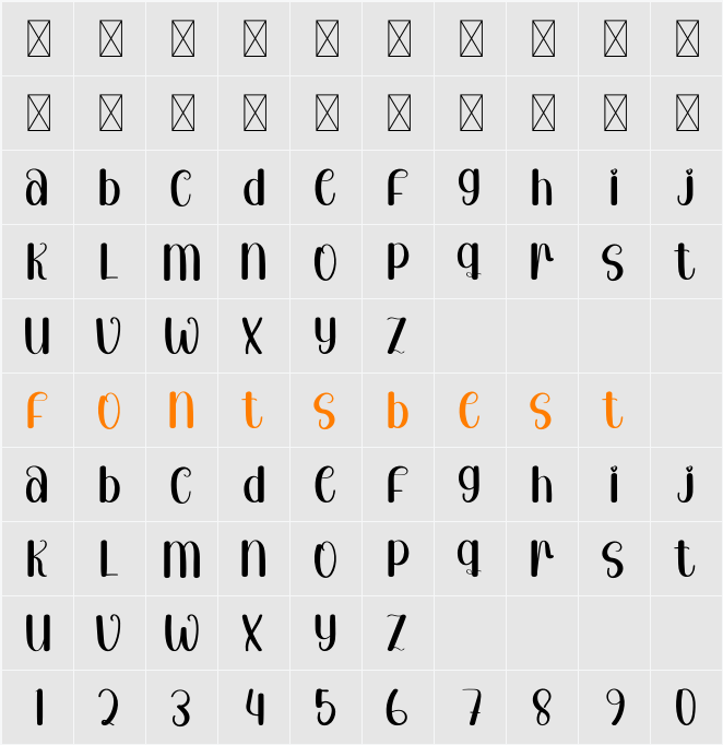Staycool Character Map