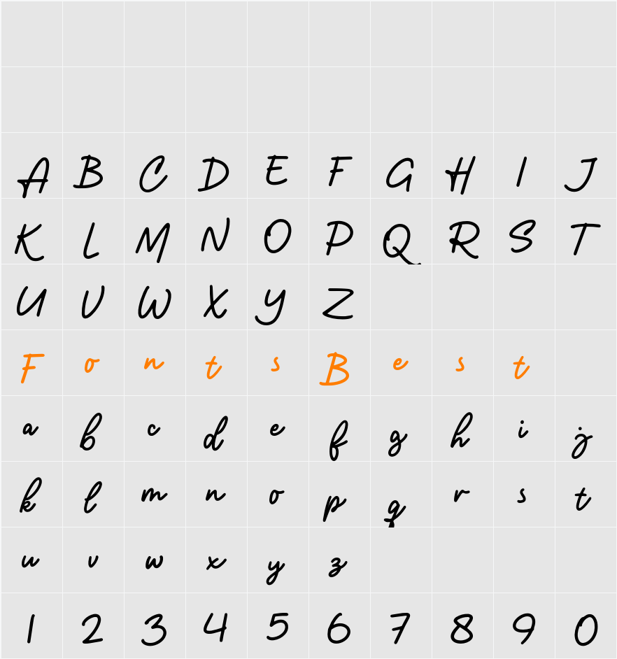 Amterina Character Map