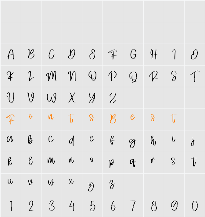 Tokyo Brush - Personal Use Character Map