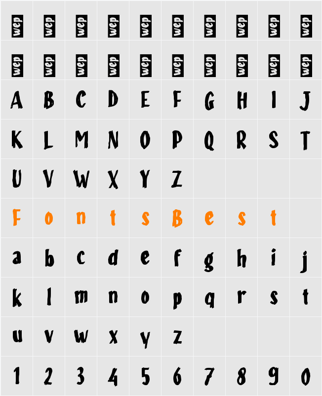 f Fandory Character Map
