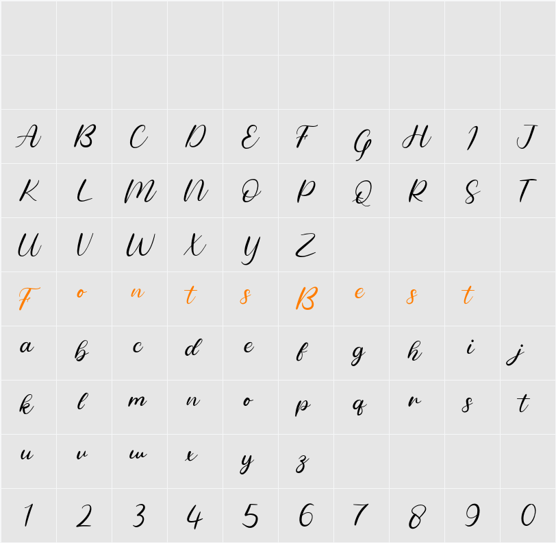 Andaray Character Map