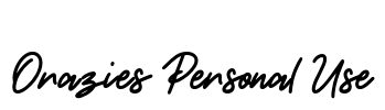 Orazies Personal Use Font Image