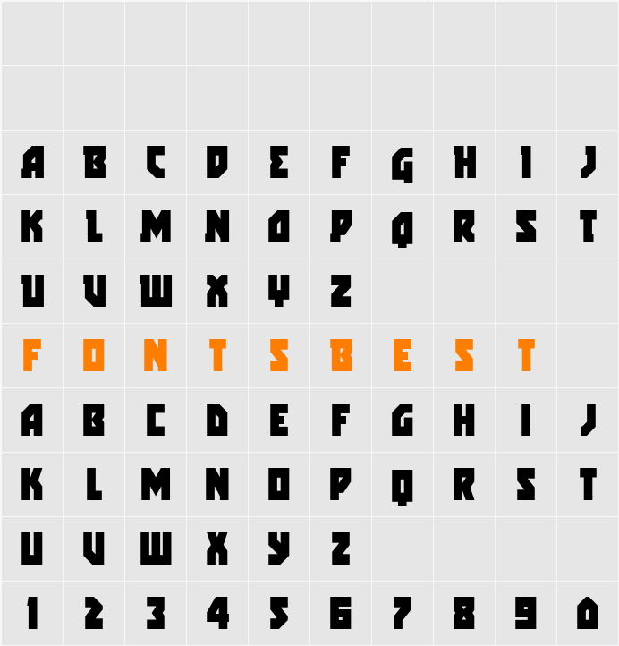 Arctic Guardian Condensed Character Map