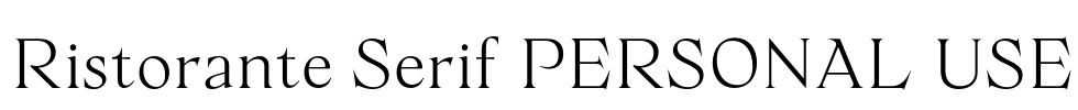 Ristorante Serif PERSONAL USE Font Image