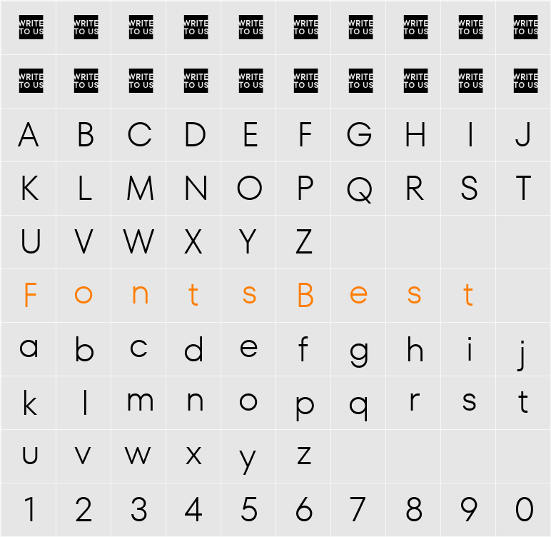 TT Fors Trial Light Character Map