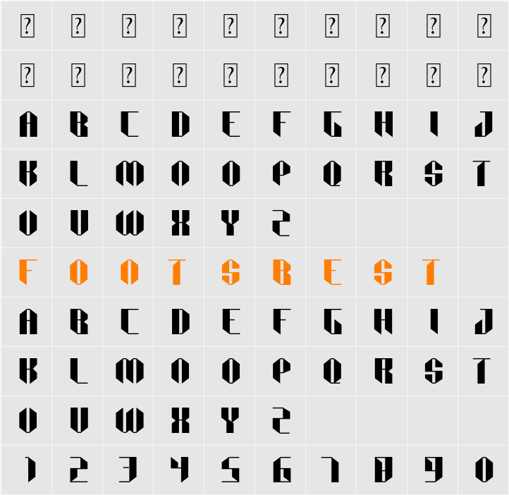 FF Robot Character Map