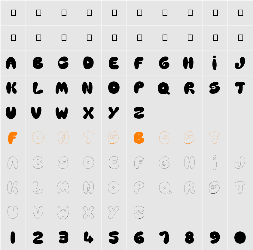 Fony Character Map