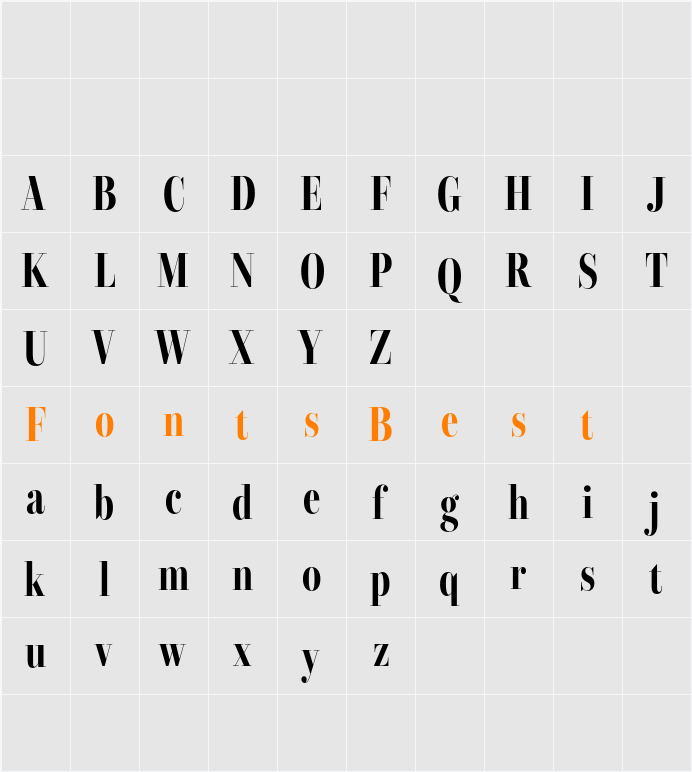 Esthoria Demo 48 Point Character Map
