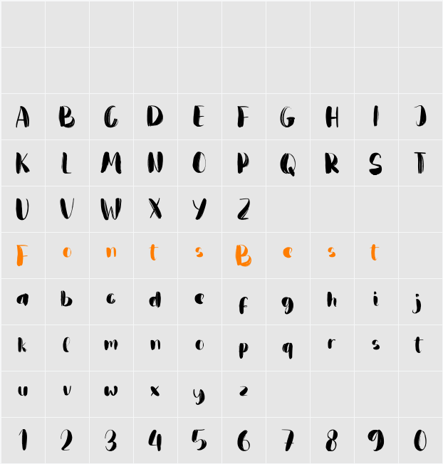 Blanday Character Map