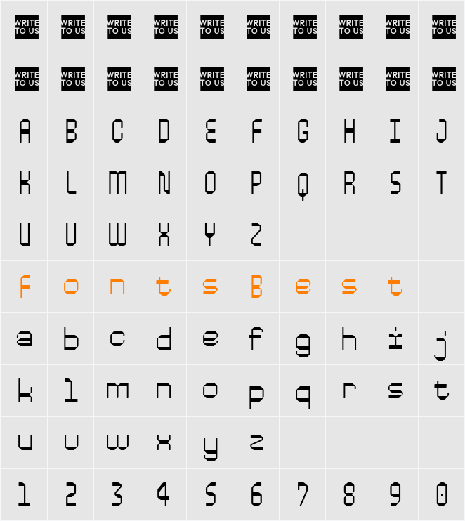 TT Paplane Trial Thin Character Map