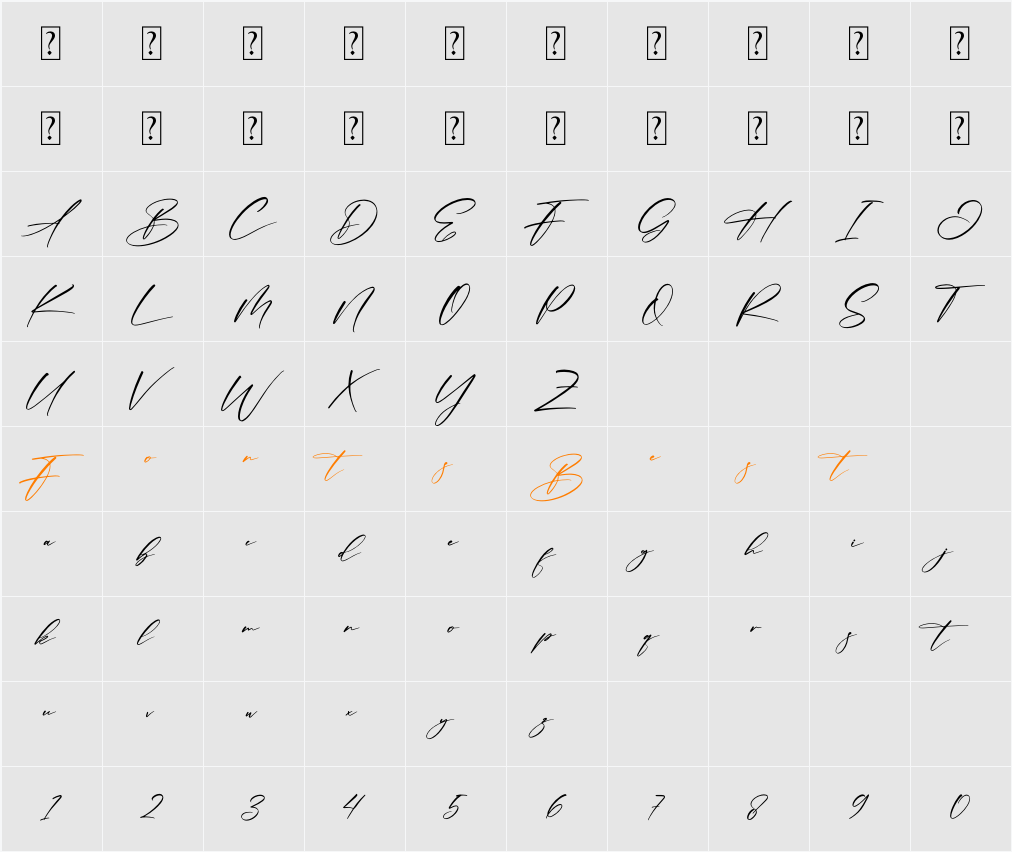 Alexander Character Map