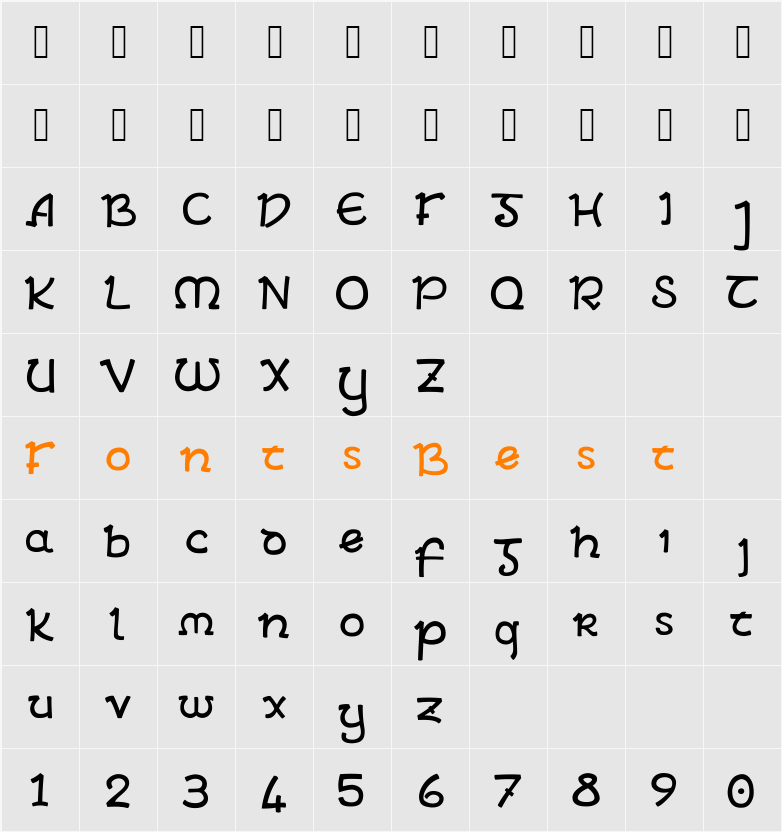 Ariel Insular Character Map