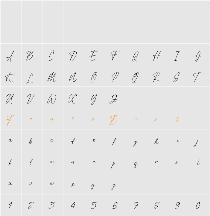Anstally DEMO Character Map