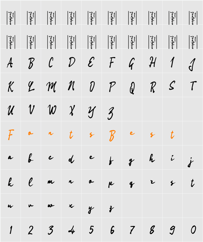 Oahenk Signature Character Map