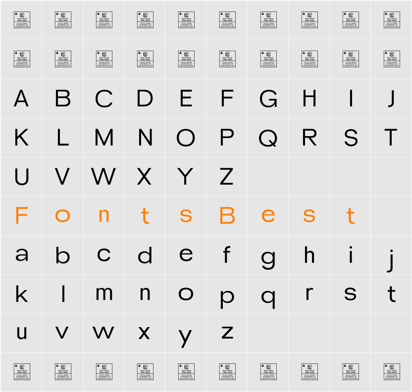 UT Glasgow Grotesk Demo Character Map