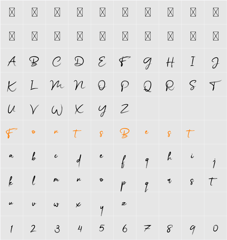 Bassy Character Map