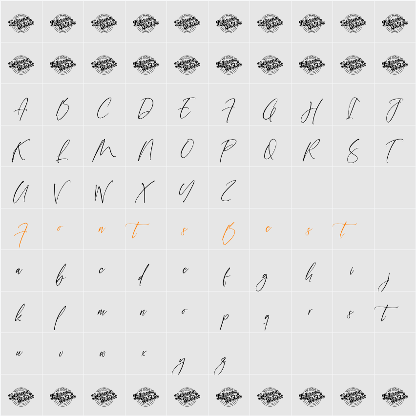 Marstime Brighters DEMO VERSION Character Map