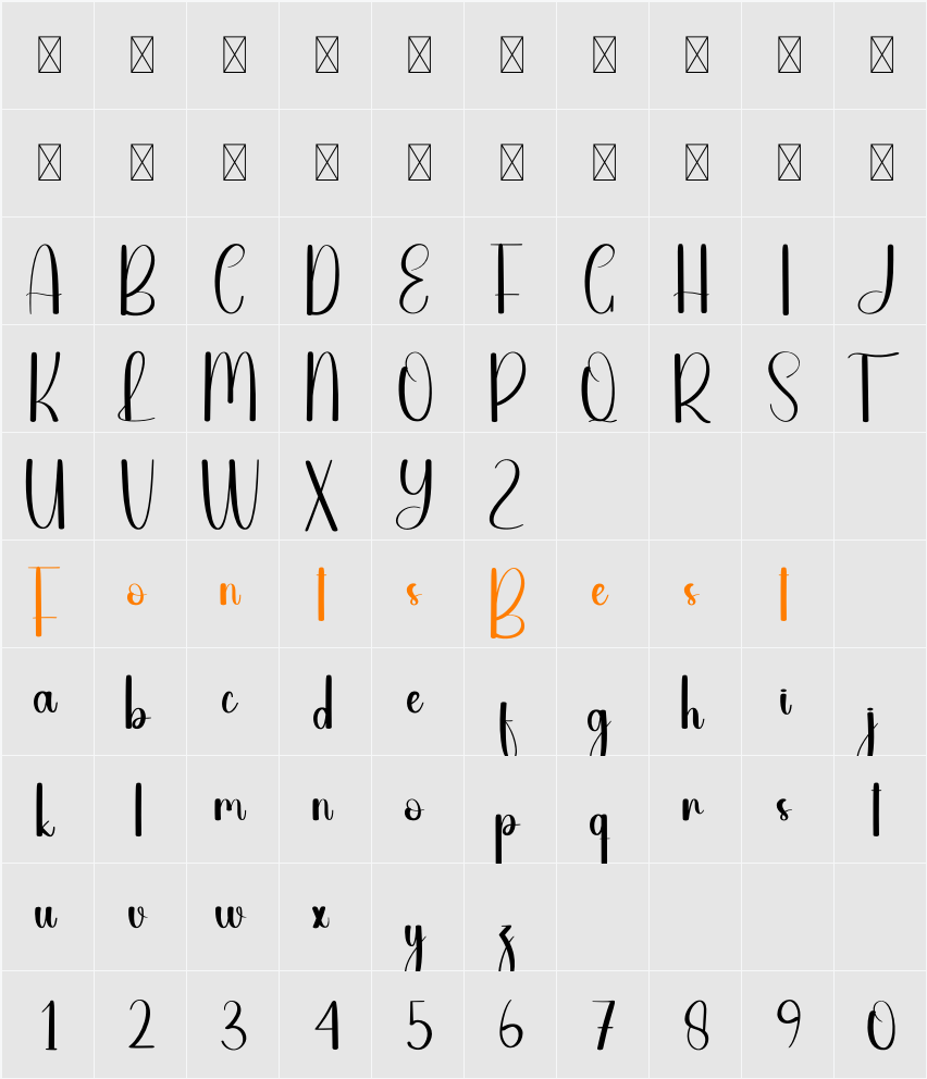 Handline Character Map
