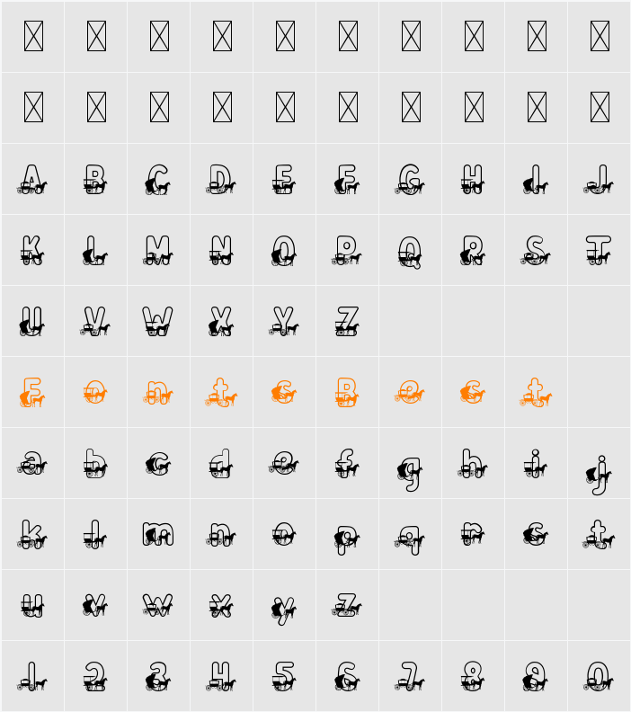 Zany Route Gig Character Map