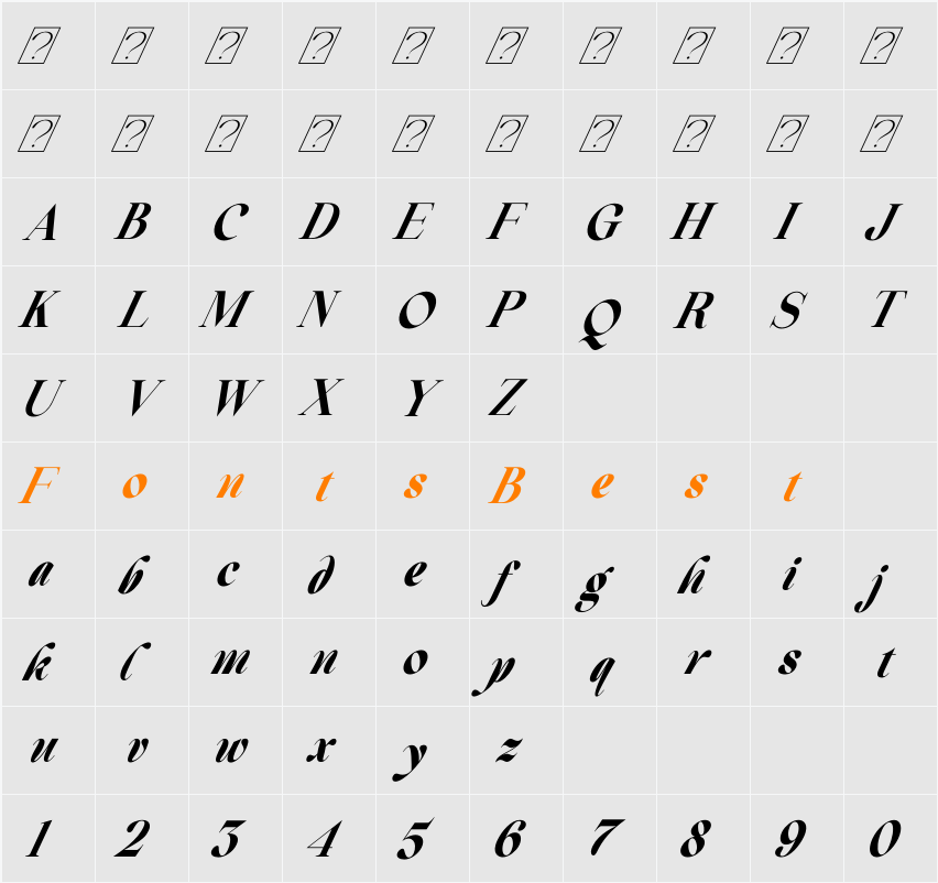 Beautiful Comethrue Ultr Bold Ultra Cond Character Map