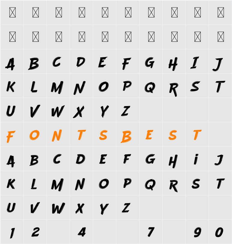 Booked Character Map