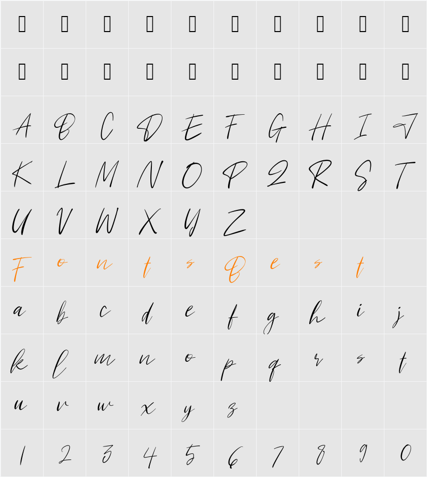 IndonesiaSignature Character Map