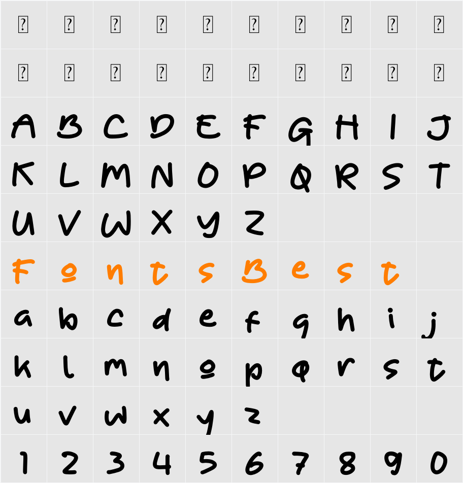 Paultine Groovy Character Map