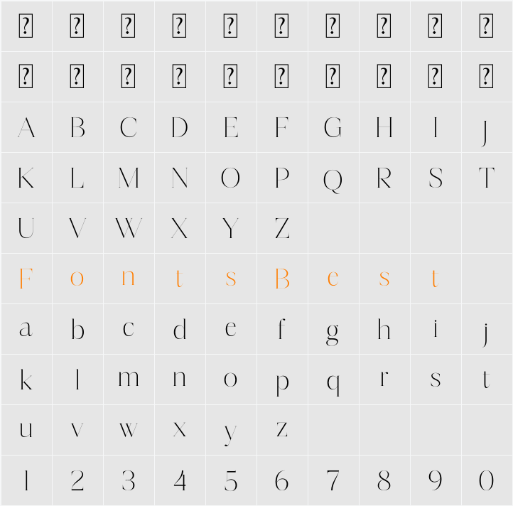 Mosbian Character Map