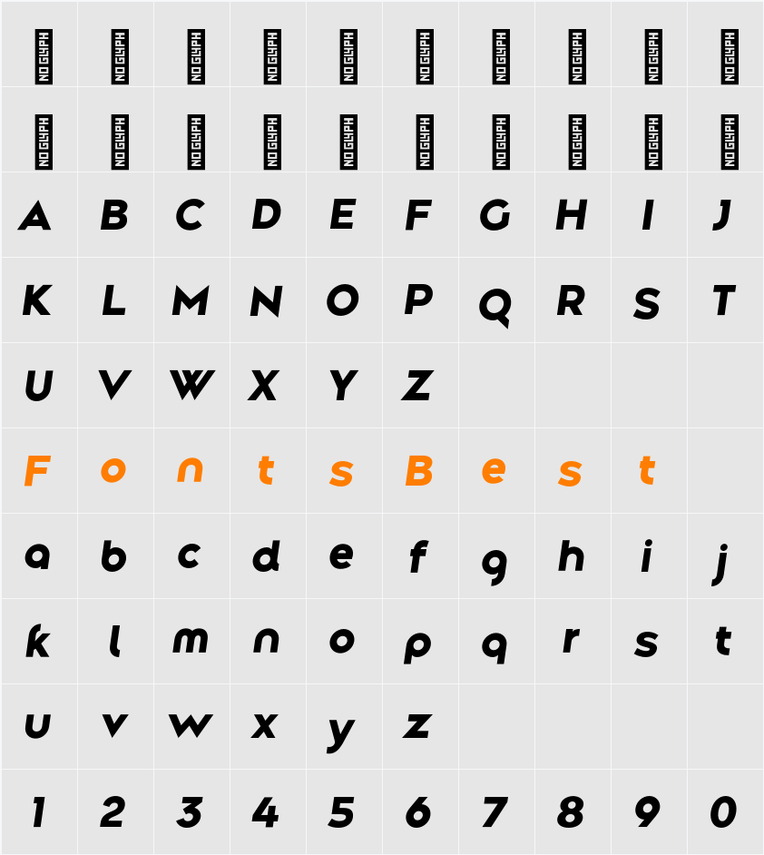 Along Sans s2 ExtraBold Character Map