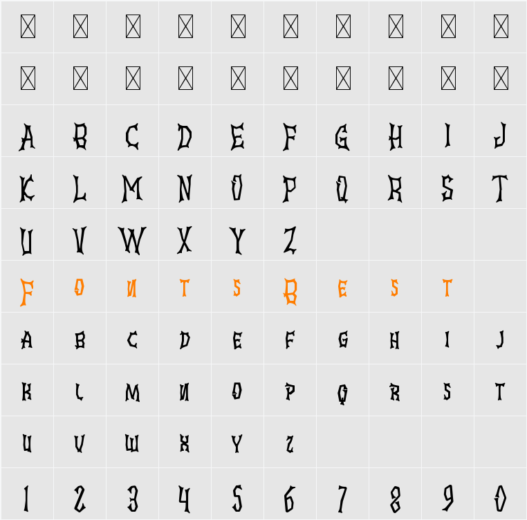 Ghostly Guffaws Character Map