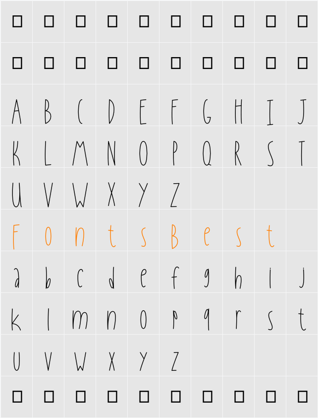 Hello Fanny Personal Use Only Character Map