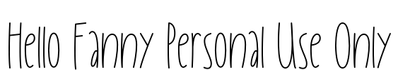Hello Fanny Personal Use Only Font Image
